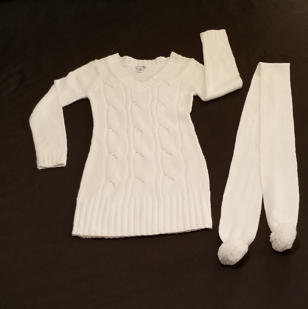 White sweater dress
